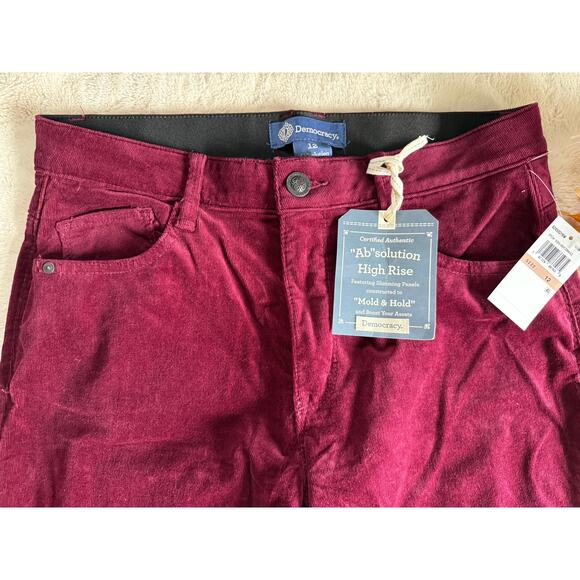 Democracy Burgundy Corduroy Pants Size 12 - Picture 6 of 8